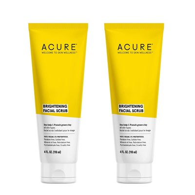 Acure Organics Brightening Facial Scrub, 4 fl. oz, Pack of 2