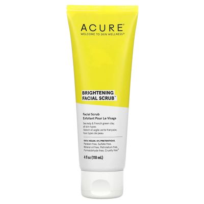 Acure Organics Brightening Facial Scrub, 4 fl. oz, Pack of 2