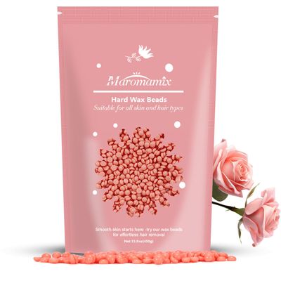 Hard Wax Beads for Hair Removal, 450g Rose Hard Wax Beans for Sensitive Skin, Natural Gentle Wax Beads for Full Body, Face Brazilian Bikini Legs Arms Underarms, Easy Hair Removal for Women Men at Home