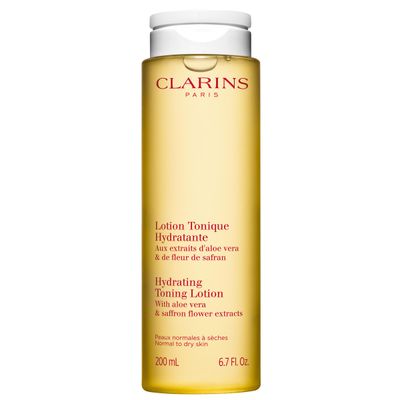Clarins Hydrating Toning Lotion | Softer Skin After 14 Days of Use* | Cleanses, Tones, Hydrates and Balances Skin&#39;s Microbiota | Plant-Based Ingredients | Colorant-Free | Normal to Dry Skin Types