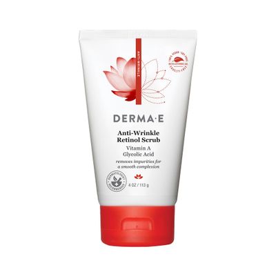 DERMA E Anti-Wrinkle Scrub - Anti-Aging Face Wash with Glycolic Acid and Vitamin A - Cleansing and Exfoliating Treatment Removes Makeup, Oil and Impurities, 4 oz