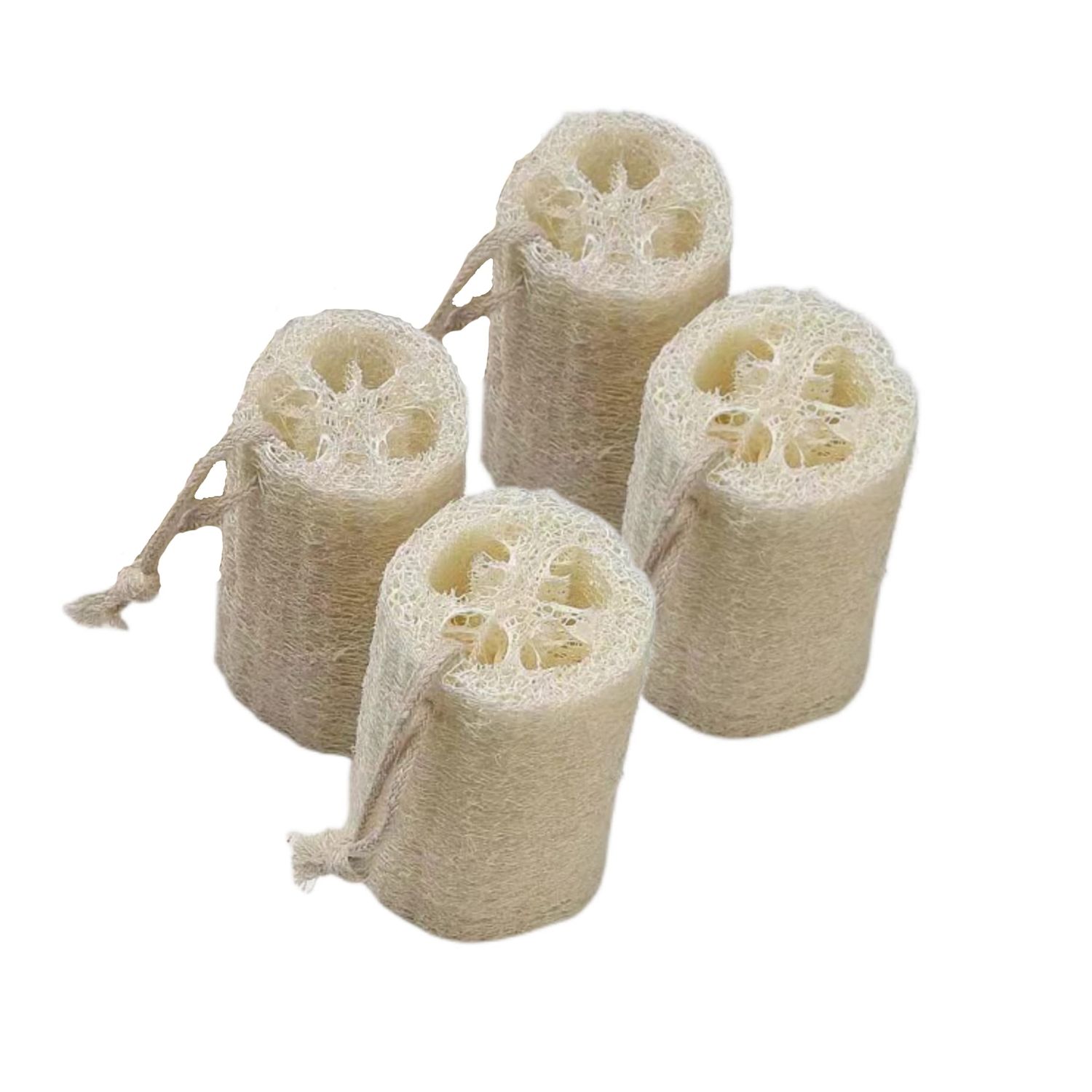 ENLAYER 100% Natural Loofah Sponge 4 Pack of (4.72&quot; Length), Reusable Natural Loofah Sponge Exfoliating Body Scrubber for Men and Women, Ideal for Skin Care