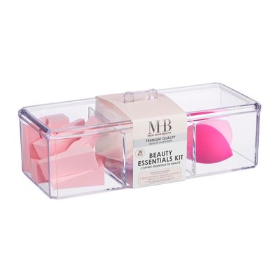 Expressions 30pc Beauty Essentials Kit - Includes Beauty Blenders, Makeup Sponges &amp; Lip Applicators w/Organizer - Assorted Cosmetic Applicator Set | Professional Beauty Tools + Accessories