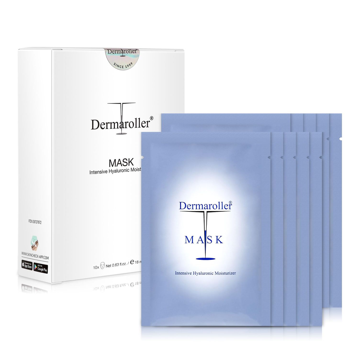 Dermaroller, Silk Face Masks Intensive Hyaluronic Acid Moisturizer with Matriyxl 3000 Tocopherol Boost Collagen Hydrate Dry Skin Reduce Fine Lines Wrinkles SingleUse Masks (Pack, 10.00)