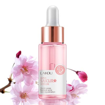 AKARY Sakura Face Fluid Essence Moisturizing Skin Shining Cherry Blossom Hyaluronic Acid Serum Essence Shrink Pores Tightening Skin Face Solution (30ml)