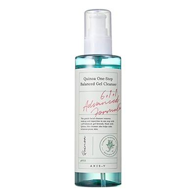 AXIS-Y Quinoa One Step Balanced Gel Cleanser with Quinoa, Centella Asiatica &amp; Herbal Complex | Daily Mild Face Cleanser for All Skin Type | Vegan &amp; Cruelty-Free Korean Skin Care | 180ml / 6.08 fl. oz.
