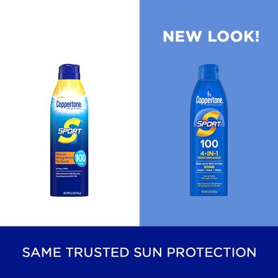 Coppertone SPORT Sunscreen Spray SPF 100, Water Resistant, Continuous Spray Sunscreen, Broad Spectrum SPF 100 Sunscreen, 5.5 Oz Spray