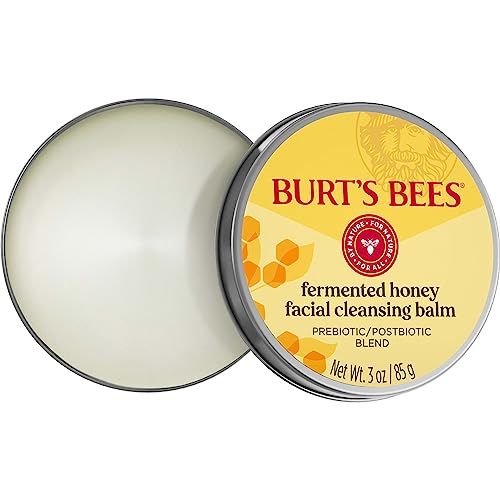 Burt&#39;s Bees Fermented Honey Facial Cleansing Balm, With Prebiotic and Postbiotic Blend, Contains Fermented Honey and Green Tea, Natural Origin Skin Care, 1 Tin, 3 oz.