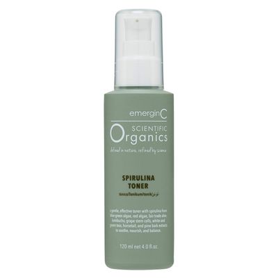 emerginC Scientific Organics Spirulina Toner - Gentle + Effective Toner for Face with Plant Stem Cells + Witch Hazel (4 oz, 120 ml)
