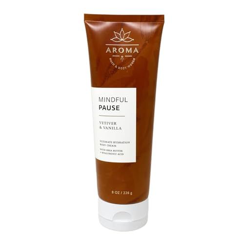 Bath and Body Works Body Care Aromatherapy Moisturizing Body Cream w/Essential Oils - 8 oz Many Scents (Vetiver Vanillat)