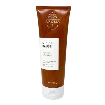 Bath and Body Works Body Care Aromatherapy Moisturizing Body Cream w/Essential Oils - 8 oz Many Scents (Vetiver Vanillat)
