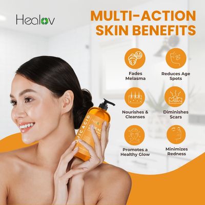 Healov Kojic Acid Soap for Hyperpigmentation - Skin Brightening Kojic Papaya Body Wash - Dark Spot Soap Reduces Acne, Scars, and Evens Skin Tone - Turmeric Body Wash for Brighter Glowing Skin