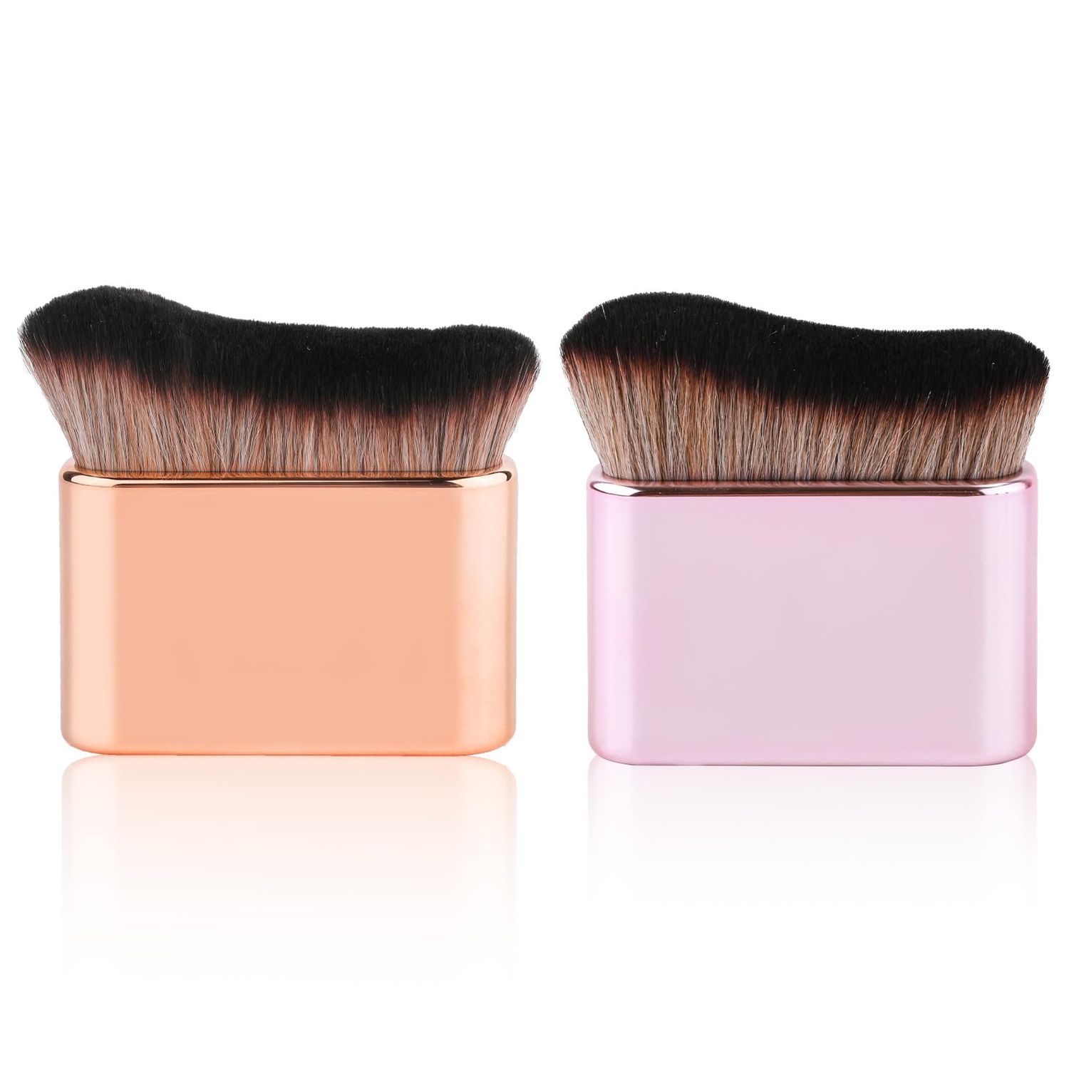 2pcs Self Tanning Brushes, Liquid Foundation for Self Tan Brush Applicator Body Makeup Brushes for Self Tanner Body Face (Rose Pink, Gold)
