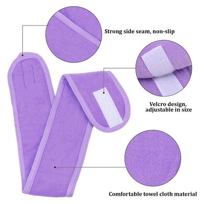 BAHABY 9 PCS Spa Facial Headbands and Wrist Bands Set, Cloth Headband Adjustable Hairband Highly Absorbent Wristbands Headband for Washing Face Shower Skincare Makeup (Pink &amp; Purple &amp; Blue)