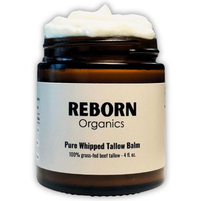 Handmade Pure Whipped Tallow Balm | One Ingredient | 100% Organic Grass-Fed Beef Tallow for Skin &amp; Face | Unscented Beef Tallow Face Moisturizer for Dry Skin, Babies, Eczema, Psoriasis &amp; Rosacea