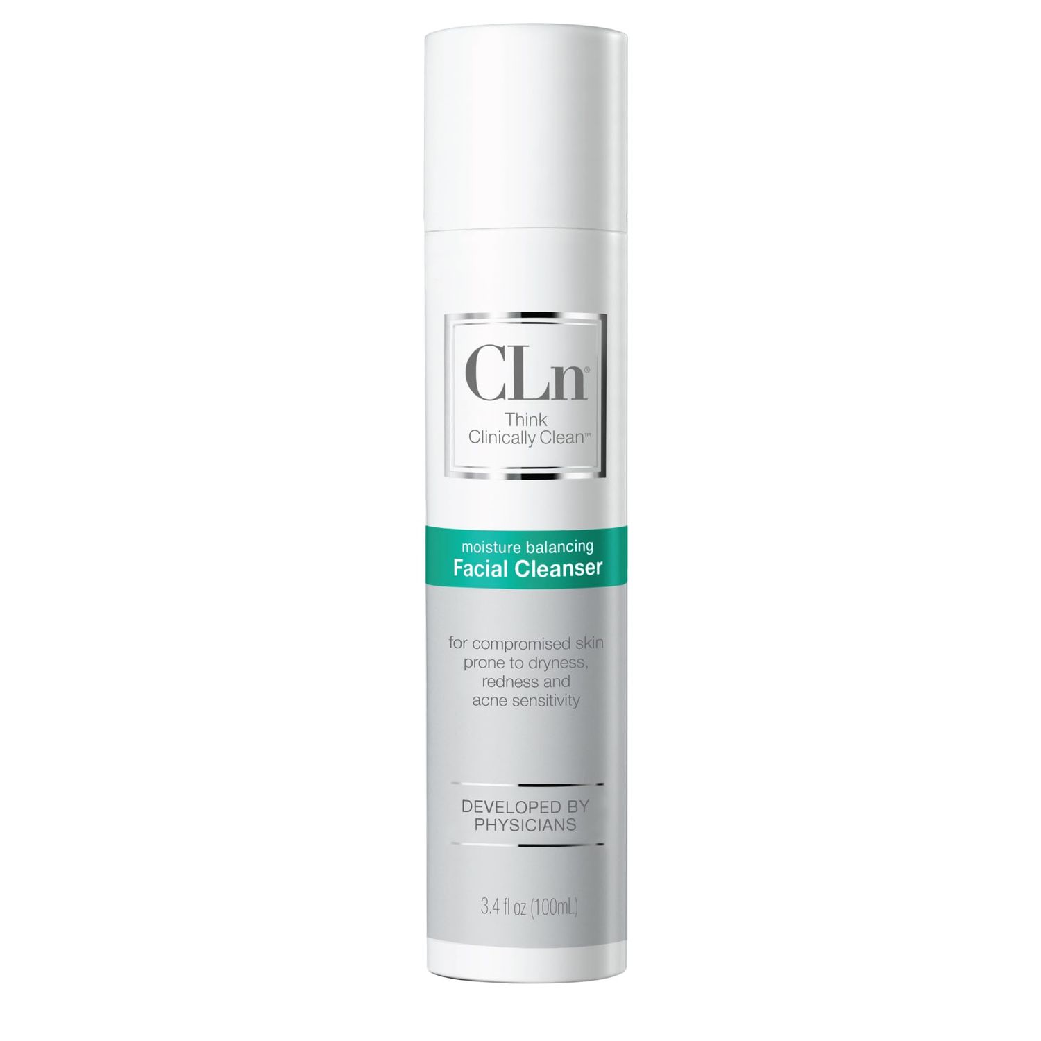 CLn Facial Cleanser - Hydrating Facial Cleanser with Glycerin, For Skin Prone to Dryness, Eczema, Redness, Irritation &amp; Acne Sensitivity, Fragrance-Free &amp; Paraben-Free, 3.4 fl. oz.