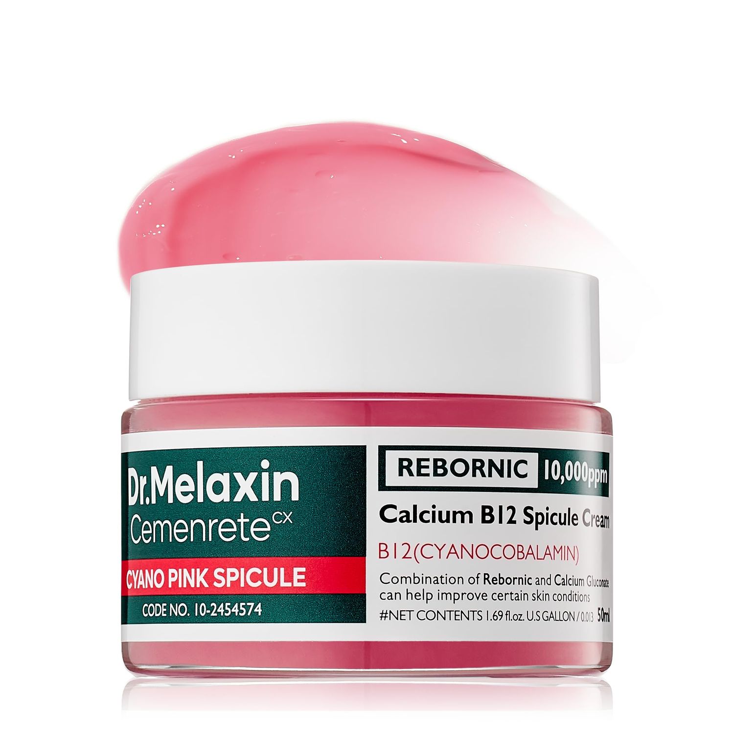Dr.Melaxin Cemenrete Cyano Pink Spicule Cream with Calcium, Vitamin B12 for under eyes skin, Dark Circles, Fine Lines, Puffiness&amp;Eye Bags Cream, 1.69 fl. oz.