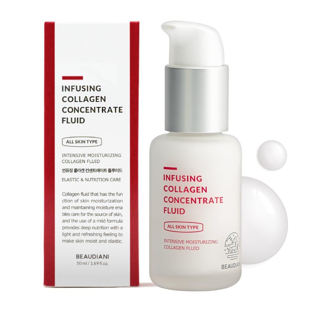 BEAUDIANI Infusing collagen concentrate fluid (1.69 fl. oz), firming lotion, collagen intensive care, anti-wrinkle, daily skincare, skin tightening, face moisturizer, nourishing, hydrating