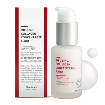 BEAUDIANI Infusing collagen concentrate fluid (1.69 fl. oz), firming lotion, collagen intensive care, anti-wrinkle, daily skincare, skin tightening, face moisturizer, nourishing, hydrating
