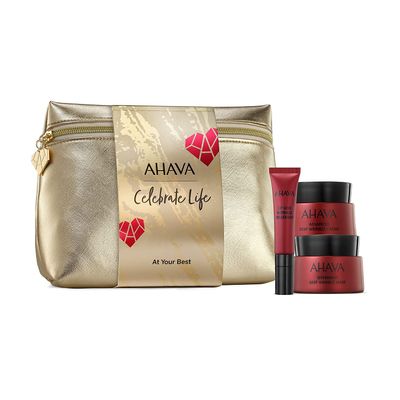 AHAVA At Your Best Skincare Trio Set - Includes Advanced Deep Wrinkle Cream, Overnight Deep Wrinkle Mask &amp; Lip Line Wrinkle Treatment, enriched with Exclusive Dead Sea Osmoter