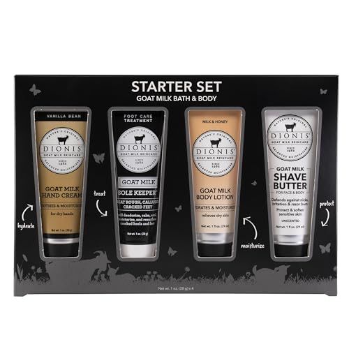 Dionis Goat Milk Skincare Hand Cream Gift Sets - Assorted Scented Travel Size Items In a Gift Box - Mini Hand Lotion Self Care Gifts for Women, Cruelty Free Lotion For Dry Skin,Bath &amp; Body Starter Kit