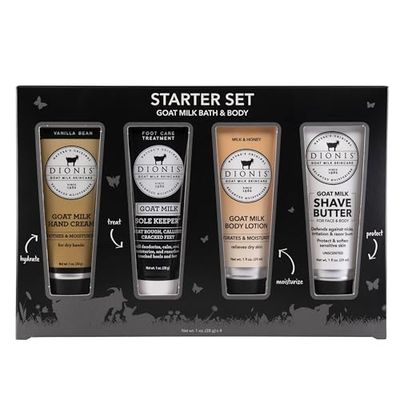 Dionis Goat Milk Skincare Hand Cream Gift Sets - Assorted Scented Travel Size Items In a Gift Box - Mini Hand Lotion Self Care Gifts for Women, Cruelty Free Lotion For Dry Skin,Bath &amp; Body Starter Kit