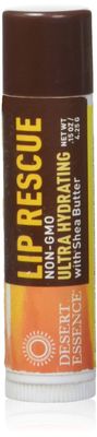 Desert Essence Lip Rescue Ultra Hydrating with Shea Butter - 0.15 Oz - Soft Moisturizer Balm Stick - Ginkgo Biloba Extract - Soothes Dry Or Cracked Lips - Vitamin E - Beeswax - Peppermint Oil