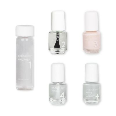 Dazzle Dry Mini Kit 4 Step System - Touch of Love, a pale chalky pink. Semi-sheer cream. (5 Piece Kit / 5 Manicures)