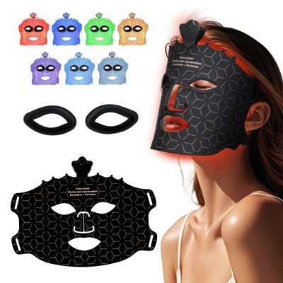 Facego Red Light Mask for Face - 7 Colors Red Light Face Mask, Face Mask Skincare at Home, Wireless Device, Skin Treatment Mask Suitable for Women