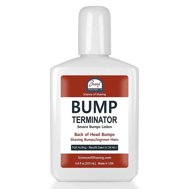 BUMP Terminator Razor Bumps &amp; Shaving Bumps Remover | Ingrown Hair Treatment for Pubic Area with Glycolic Acid, Salicylic acid &amp; Tea Tree Oil| BREEJ Bump Treatment for Bikini Bumps, 6.8 oz (Pack of 1)