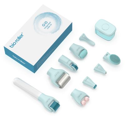 Gdbanlimi 10 in 1 Derma Roller Kit, 0.25mm Microneedling Roller Microneedle Dermaroller with, Facial Beauty Roller Skin Care Tools, 10 Replaceable Heads and Storage Case