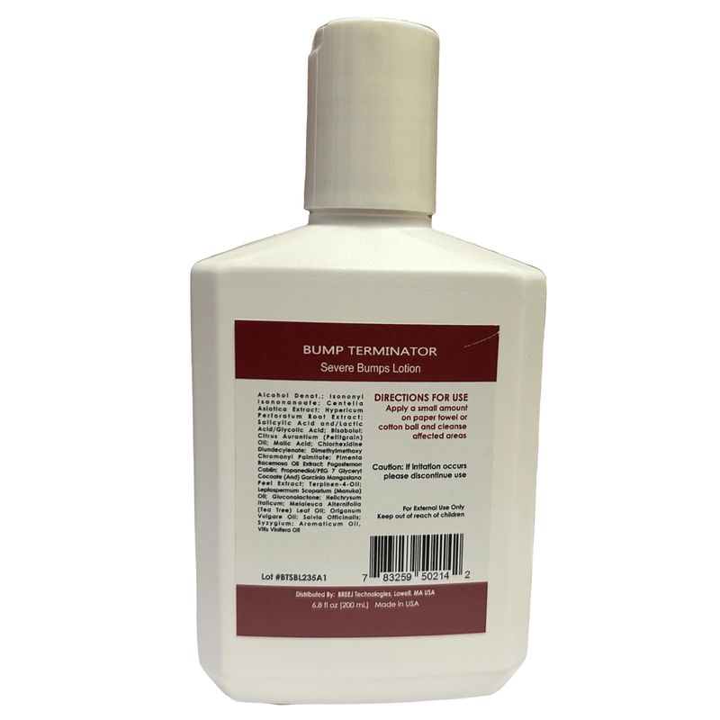 BUMP Terminator Razor Bumps &amp; Shaving Bumps Remover | Ingrown Hair Treatment for Pubic Area with Glycolic Acid, Salicylic acid &amp; Tea Tree Oil| BREEJ Bump Treatment for Bikini Bumps, 6.8 oz (Pack of 1)
