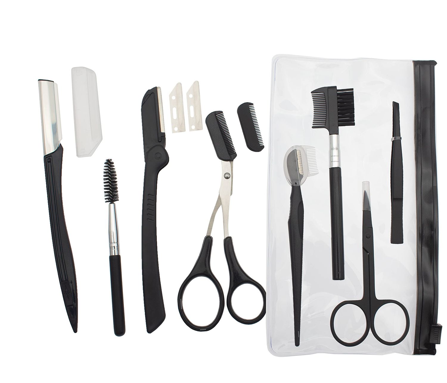 Eyebrow Grooming Set Eyebrow Trimming Kit Eyebrow Tools Eyebrow Scissors Trimming Brush (11pcs)