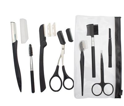 Eyebrow Grooming Set Eyebrow Trimming Kit Eyebrow Tools Eyebrow Scissors Trimming Brush (11pcs)