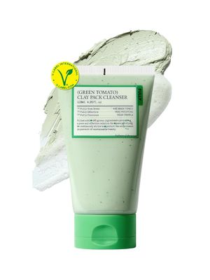 FULLY Green Tomato Clay Mask Cleanser, Pore Purifying with 49% Green Tomato Extract, Sebum &amp; Clogged Pore Care, Exfoliation, Fragrance-Free, Vegan &amp; Dermatologically Tested, 4.05 fl.oz