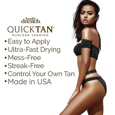 Body Drench QuickTan Instant Self Tanner Bronzing Spray, Salon-Quality Medium/Dark Tan, Streak-Free, All Natural Self Tan, Tinted Formula, 6 oz (2-Pack)