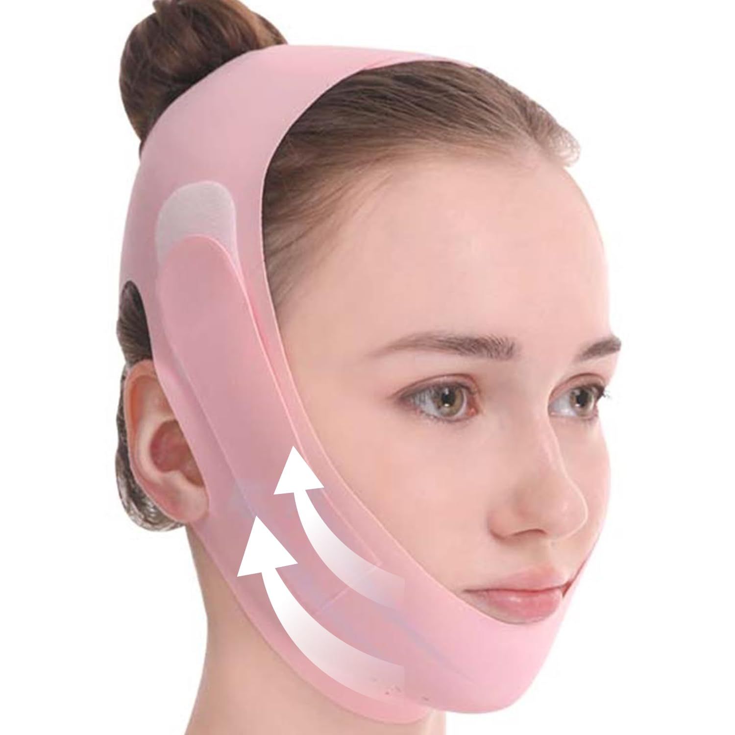 Habodd Chin Strap for Sleeping Face Lift Reusable V Line Lifting Mask Chin Strap for Double Chin Facial Shaping Belt Jawline Shaper Face Tightener Jaw Exerciser Face Lifting Anti Sagging Pink