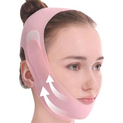 Habodd Chin Strap for Sleeping Face Lift Reusable V Line Lifting Mask Chin Strap for Double Chin Facial Shaping Belt Jawline Shaper Face Tightener Jaw Exerciser Face Lifting Anti Sagging Pink