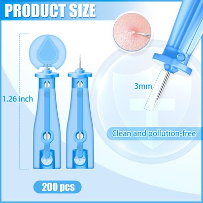 200Pcs Sterile Needles for Pimples, Disposable Acne Needle Effective Blemish and Blackhead Removal Tools for Clear Skin