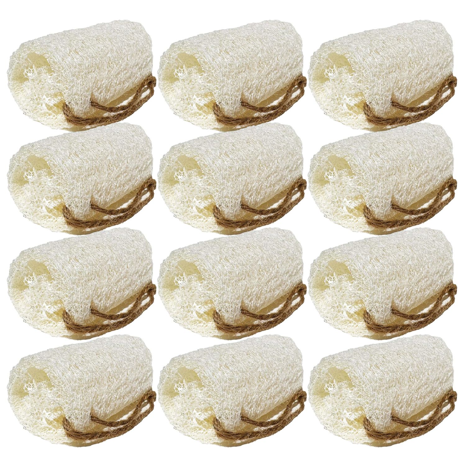 4&quot;Plant Sponge 100% Natural Loofah Exfoliating Body and Face Sponge Scrubber for Skin Care in Bath Spa ShowerPack of 12 Made with Eco-Friendly and Biodegradable Shower Luffa Sponge