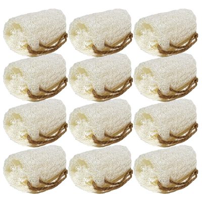 4&quot;Plant Sponge 100% Natural Loofah Exfoliating Body and Face Sponge Scrubber for Skin Care in Bath Spa ShowerPack of 12 Made with Eco-Friendly and Biodegradable Shower Luffa Sponge