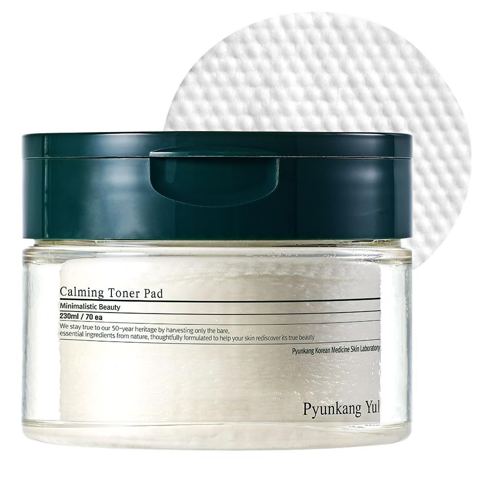 [PKY] Pyunkang Yul Calming Toner Pad with Tea Tree, 5 Hyaluronic Acids, Removes Dead Skin Cells, Moisturizes, Korean Face Skin Care, Acne Prone &amp; Sensitive Skin, Double-Sided Pad 7.7 fl.oz 70ea
