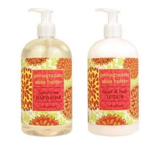 Greenwich Bay Trading Company Botanical Collection Bundle: Pomegranate Shea Butter - 16 Ounce Shea Butter Lotion &amp; 16 Ounce Hand Soap