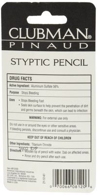 Clubman Pinaud Styptic Pencil Travel Size .33 oz (Pack of 3)