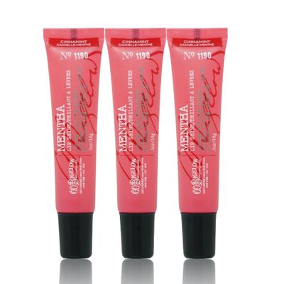 C.O. Bigelow Cinnamint Mentha Lip Shine Balm Trio, Lip Gloss &amp; Balm Tubes, 3 Pack, 0.5 oz / 14g each