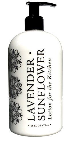 Greenwich Bay LAVENDER SUNFLOWER LOTION FOR THE KITCHEN, Enriched with Shea Butter, Cocoa Butter, Virgin Olive Oil, Sunflower and Lavender Oils 16 oz