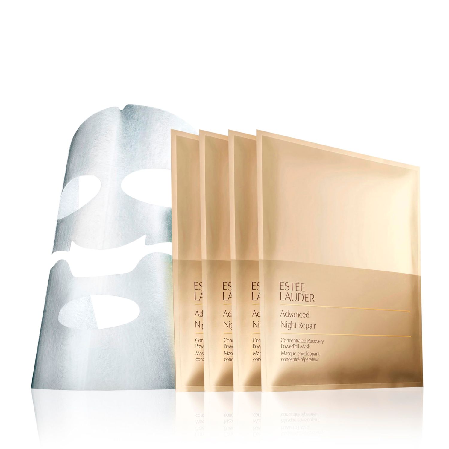 Este Lauder Advanced Night Repair Concentrated Recovery Moisturizing PowerFoil Face Mask with Hyaluronic Acid | Sheet Mask, 4-Pack