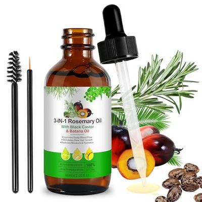 Batana Oil for Hair Growth 2.02Fl Oz- 100% Pure Cold Pressed Organic - Natural Treatment Eyelashes &amp; Eyebrows, Skin Care,Body Massage