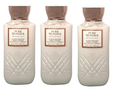 Bath &amp; Body Works PURE WONDER 24 HR Moisture Body Lotion Lot of 3 - Full Size