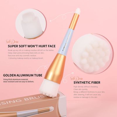 DUcare Manual Facial Cleansing Brush, 2-in-1 Skin Care face Brush Dual End Facial Manual Dual Face Wash Brush for Deep Pore Exfoliation Massaging